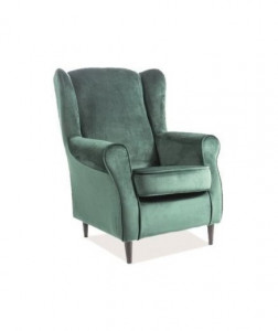 FOTOLIU CONFORTABIL BARON, VERDE BLUVEL 78/WENGE, TAPITERIE DIN CATIFEA SI PICIOARE DIN LEMN