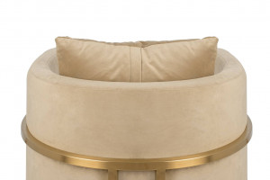 FOTOLIU CONFORTABIL CHLOE, KHAKI/AURIU, DIN CATIFEA SI METAL, STIL MODERN - Img 6
