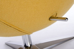 FOTOLIU CONFORTABIL EGG SZEROKI, GALBEN MUSTAR 13/CROM, DIN CASMIR SI METAL, STIL MODERN - Img 4