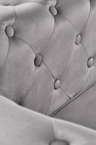 FOTOLIU CONFORTABIL ERIKSEN, GRI/NEGRU, TAPITERIE DIN CATIFEA SI PICIOARE DIN LEMN MASIV, STIL MODERN - Img 4