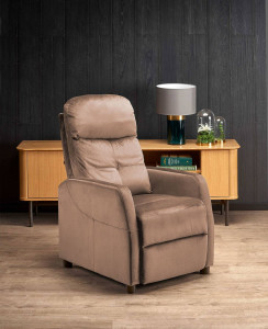 FOTOLIU CONFORTABIL FELIPE 2, BEJ, TAPITERIE DIN CATIFEA, CU FUNCTIE DE RABATARE, STIL MODERN