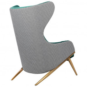 FOTOLIU CONFORTABIL HAMPTON, ALB/NEGRU/VERDE/AURIU, TAPITAT IN CATIFEA, STIL MODERN - Img 5