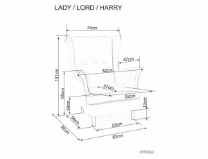 FOTOLIU CONFORTABIL HARRY, SCORTISOARA 4215/WENGE, TAPITERIE DIN CATIFEA SI PICIOARE DIN LEMN - Img 2