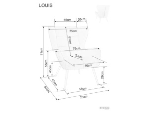 FOTOLIU CONFORTABIL LOUIS VELVET, NEGRU BLUVEL19, TAPITERIE DIN CATIFEA SI PICIOARE DIN METAL, STIL MODERN - Img 3