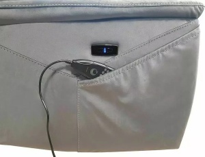 FOTOLIU CONFORTABIL NEPTUN M, GRI BLUVEL 14, TAPITERIE DIN CATIFEA, CU FUNCTIE DE MASAJ, RABATARE SI PORT USB INCORPORAT - Img 3