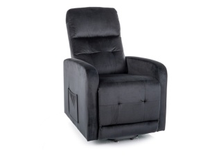 FOTOLIU CONFORTABIL OTUS II, NEGRU BLUVEL19, TAPITERIE DIN CATIFEA, CU FUNCTIE DE RABATARE, STIL MODERN