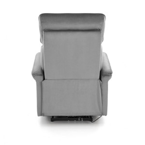 FOTOLIU CONFORTABIL SEMIR, GRI, TAPITERIE DIN CATIFEA, CU FUNCTIE DE RABATARE SI PORT USB, STIL MODERN - Img 6