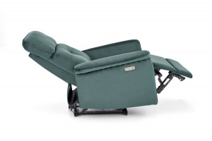 FOTOLIU CONFORTABIL SEMIR, VERDE, TAPITERIE DIN CATIFEA, CU FUNCTIE DE RABATARE SI PORT USB, STIL MODERN - Img 7