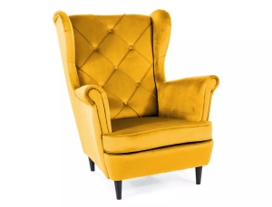 FOTOLIU CONFORTABIL STIL LADY, CURRY BLUVEL 68/WENGE, TAPITERIE DIN CATIFEA SI PICIOARE DIN LEMN