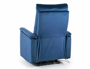 FOTOLIU CONFORTABIL STIL NEPTUN M, ALBASTRU BLUVEL 86, TAPITERIE DIN CATIFEA, CU FUNCTIE DE MASAJ, RABATARE SI PORT USB INCORPORAT - Img 2