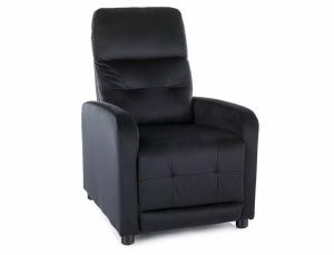 FOTOLIU CONFORTABIL STIL OTUS, NEGRU BLUVEL 19, TAPITERIE DIN CATIFEA, CU FUNCTIE DE RABATARE, STIL MODERN