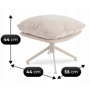 FOTOLIU CU TABURET, ARTIM MEBLE, REALIZAT DIN MATERIAL TEXTIL CREM SI METAL, STIL MODERN - Img 8