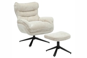 FOTOLIU CU TABURET, CLOUD ROTATIV 360 GRADE, MATERIAL TEXTIL BEJ SI CADRUL METALIC, ARTIM GROUP SELECTION - Img 2