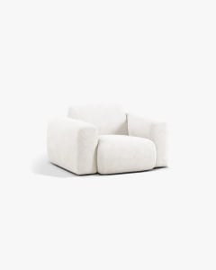 FOTOLIU LOUNGE MOLINO, 100X108, ALB, CU TAPITERIE DIN TEXTIL BOUCLE BALOO, MICADONI - Img 2