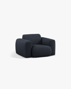 FOTOLIU LOUNGE MOLINO, 100X108, ALBASTRU MARIN, CU TAPITERIE DIN TEXTIL CHENILLE EDEN, MICADONI