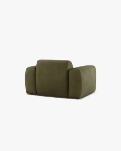 FOTOLIU LOUNGE MOLINO, 100X108, VERDE DESCHIS, CU TAPITERIE DIN TEXTIL CHENILLE REBEL, MICADONI - Img 3