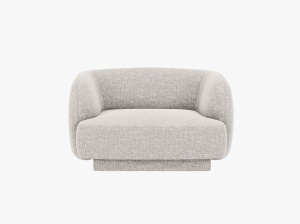 FOTOLIU MILEY, ARGINTIU, CU TAPITERIE DIN TEXTIL CHENILLE, MICADONI
