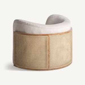 FOTOLIU NYUL 32999, ALB ANTICHIZAT SI NATURAL, CONFECTIONAT DIN LEMN DE PIN, RATTAN SI POLIESTER, STIL MODERN - Img 4