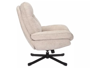 FOTOLIU PIVOTANT HARPER 360°, BEJ TAP241/NEGRU, TAPITERIE DIN TEXTIL SI CADRU DIN METAL, STIL MODERN - Img 4