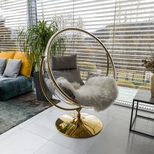 FOTOLIU RELAXARE CU PICIOR, TIP 2, ACRIL, TEXTIL SI METAL, TRANSP/AURIU/GRI, ARTIM GROUP COLLECTION - Img 7