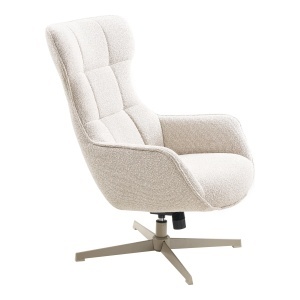 FOTOLIU RELAXARE ROTATIV TURIN, DIN METAL SI TEXTIL, CULOARE BEJ, HOUSE NORDIC - Img 4