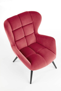 FOTOLIU TYRION, BORDO/NEGRU, TAPITERIE DIN CATIFEA SI PICIOARE DIN METAL, STIL MODERN - Img 3