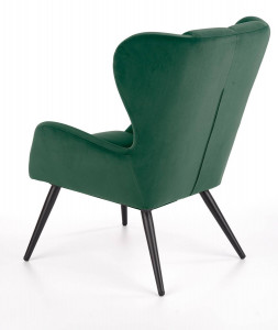 FOTOLIU TYRION, VERDE INCHIS/NEGRU, TAPITERIE DIN CATIFEA SI PICIOARE DIN METAL, STIL MODERN - Img 5