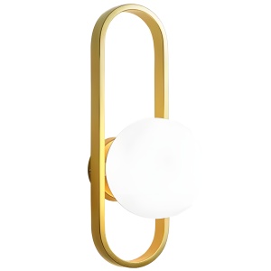 Lampa de perete APP1756-1W BRUSH GOLD WHITE
