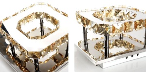 Lampă de tavan pătrată de cristal Plafond Glamour 8W APP405-C - Img 3