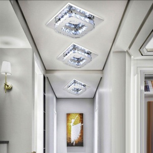 Lampă de tavan pătrată de cristal Plafond Glamour 8W APP406-C - Img 2