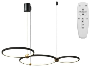 Lampă LED cu inel negru 3 + telecomandă APP752-30-40-50 - Img 1