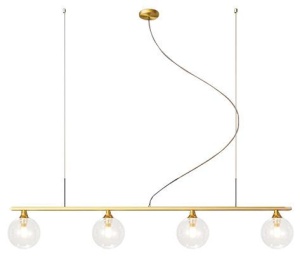 Lampă suspendată Bile de sticlă aurie 4 buc APP675-4CP - Img 1