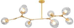 Lampă suspendată de sticlă aurie 7 brațe APP507-7C - Img 1