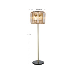 LAMPADAR CHANNA, 213860, BRONZ, CONFECTIONAT DIN METAL, STICLA SI MARMURA, STIL MODERN - Img 2
