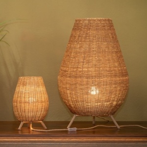 LAMPADAR DECORATIV SAONA 70 BATTERY IN&OUT, DIN IUTA NATURALA - Img 3