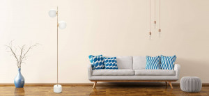 LAMPADAR DEOSEBIT, GOLD, APP916-2F , REALIZAT DIN METAL SI STICLA - Img 3