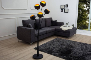 LAMPADAR MAGMA NEGRU/AURIU 170CM DIN METAL COD 37004 - Img 2