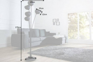 LAMPADAR MAGMA NEGRU/AURIU 170CM DIN METAL COD 37004 - Img 7