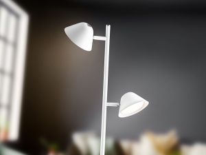 LAMPADAR TAROS, CU TELECOMANDA, 160 CM, ALB MAT, DIN METAL SI ALUMINIU, STIL MODERN - Img 2