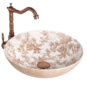 LAVOAR PE BLAT FLOWE JULIANA , MATERIALCERAMICA SANITARA, DE CULOARE MARO - Img 3