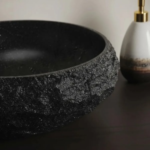 LAVOAR PE BLAT MIKA NEGRU 50 CM, DIN PIATRA COMPOZIT, CALITATE SUPERIOARA, REA - Img 4