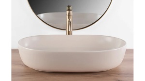 LAVOAR REA CLEO, 60,5 CM, BEJ MAT, DIN CERAMICA, CALITATE SUPERIOARA - Img 3