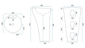 LAVOAR STATIV AGNES, 87CM, ALB, DIN CERAMICA, CALITATE SUPERIOARA - Img 6