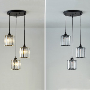 LUSTRA BLACK CRYSTAL APP513-3CPR, 12X13 cm, NEGRU, DIN METAL SI STICLA, STIL MODERN, TU - Img 5