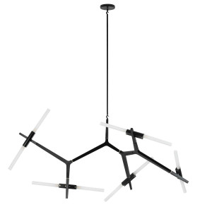 LUSTRA CANDELABR 10, CONFECTIONATA DIN ALUMINIU, NEAGRA, STIL MODERN - Img 3