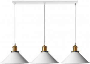 LUSTRA CU 3 BECURI PORTO WHITE 3CP, ALB, 60x115 cm, DIN METAL, STIL MODERN, TU - Img 1