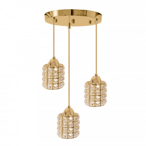 LUSTRA GLAMOR CRYSTAL APP726-3CRP, 25x90 cm, AURIU, DIN METAL DE INALTA CALITATE SI DECORAT CU CRISTALE, STIL MODERN, TU - Img 2