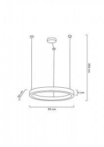 LUSTRA LED EXCLUSIVISTA, RING LUXURY 50, AURIE, METAL SI LED, DESIGN MODERN