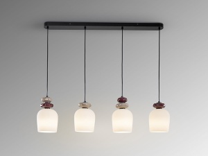 LUSTRA LIVING DUNIA 100CM, REALIZATA DIN METAL SI CERAMICA, FINISAJ MARO, STIL MODERN