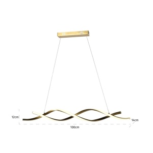 LUSTRA LORINE AURIU PERIAT, HL-0138, CONFECTIONATA DIN ALUMINIU SI FIER, STIL MODERN - Img 2